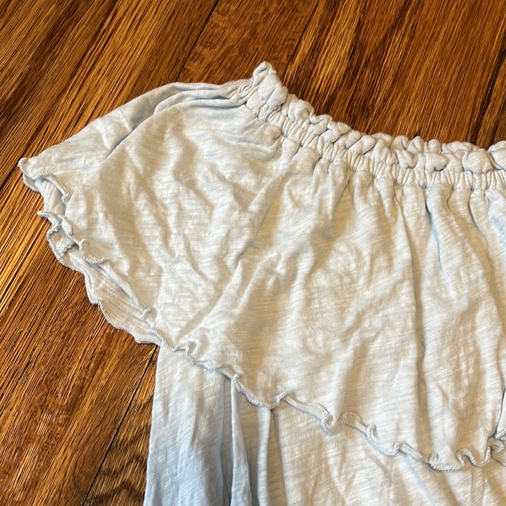 Blue Ruffle Tube Top - Picture 2 of 3